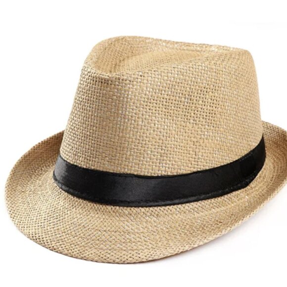 Straw Summer Fedora Hat Trilby /women/men - Picture 1 of 2